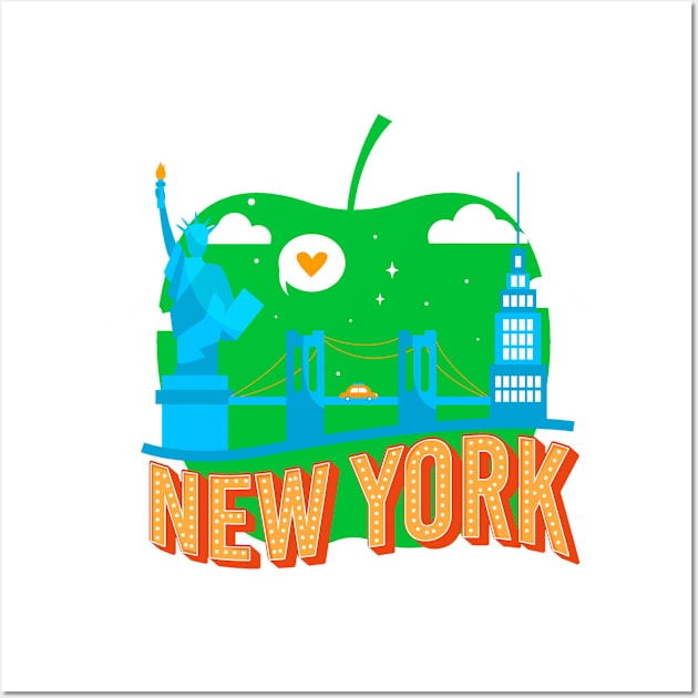 Big Apple New York Statue of Liberty USA Wall Art by maximfox